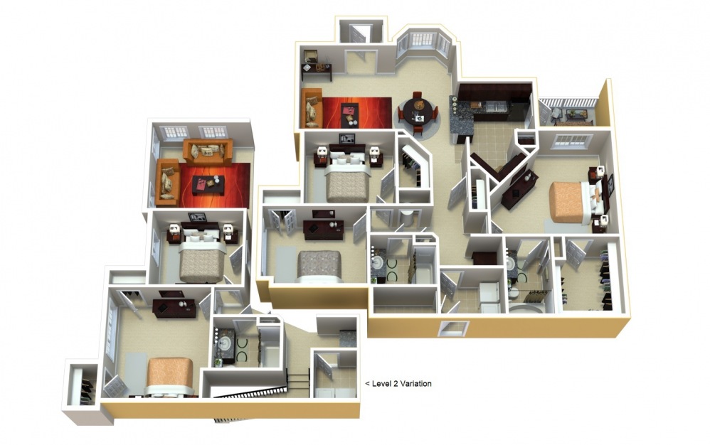C1 - 3 bedroom floorplan layout with 2 baths and 1447 to 1523 square feet.